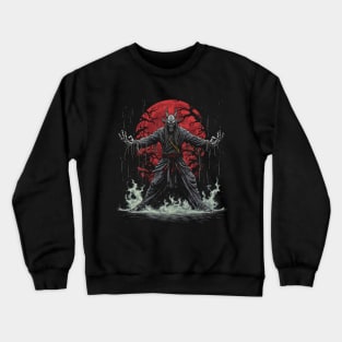 Japanese Samurai Shaman, Halloween Crewneck Sweatshirt